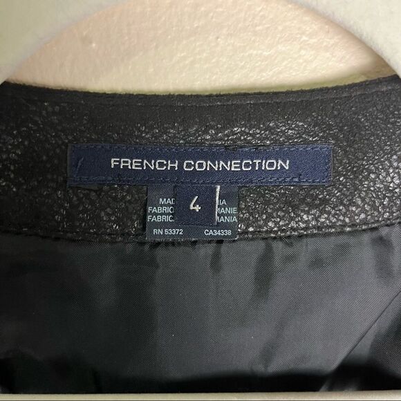 FRENCH CONNECTION Crossover Front Bodycon. Dress Black Size 4 - Picture 2 of 6